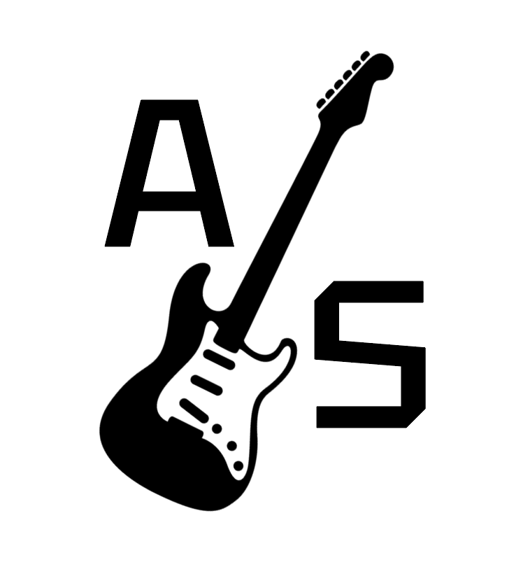 Logo showing a guitar with the letters A and S.
